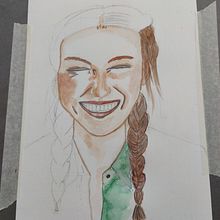 Mi Proyecto del curso: Retrato en acuarela a partir de una fotografía. Un proyecto de Ilustración tradicional, Pintura a la acuarela y Dibujo de Retrato de Mercedes González - 19.01.2022
