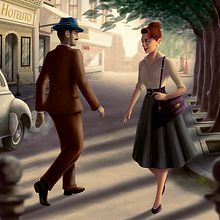 Cruce de Miradas, Mi Proyecto del curso: Ilustración digital cinematográfica con Photoshop. Traditional illustration, Digital Illustration, and Concept Art project by Francisco Javier Llobregat Garcia - 01.19.2022