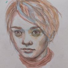 Meu projeto do curso: Retrato artístico em aquarela. Fine Arts, Painting, Watercolor Painting, and Portrait Drawing project by Cláudia Araújo - 01.16.2022