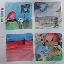 Mein Kursprojekt: Einführung in die Psychologie der Farbe: die Farberzählung. Projekt z dziedziny Trad, c, jna ilustracja,  Sztuki piękne,  Malarstwo, Malowanie akwarelą, Ilustracje dla dzieci, Narracja i Teoria barw użytkownika uteunddasskizzenbuch - 20.01.2022