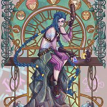 Project for Art Nouveau Style course, Jinx. Traditional illustration, Fine Arts, Digital Illustration, Portrait Drawing, Artistic Drawing, Digital Drawing, and Digital Painting project by Noemi - 01.20.2022