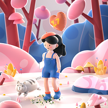 My project in Cinema 4D: Bring Playful 3D Illustrations to Life course. Traditional illustration, 3D, Digital Illustration, and 3D Modeling project by Trung Nguyễn - 02.07.2022