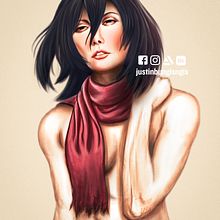 Mikasa Ackerman - Fan Art. Un proyecto de Ilustración tradicional, Artesanía, Creatividad y Gestión del Portafolio de Justin Umali - 11.01.2022