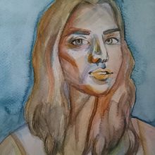 Meu projeto do curso: Retrato artístico em aquarela. Fine Arts, Painting, Watercolor Painting, and Portrait Drawing project by Paola Delgado - 01.23.2022