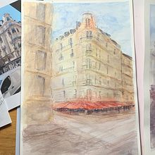 My project in Architectural Sketching with Watercolor and Ink course. Projekt z dziedziny Sketching,  R, sunek, Malowanie akwarelą,  R, sunek architektoniczn, Sketchbook,  R i sunek atramentem użytkownika monica_jarnkvist - 23.01.2022