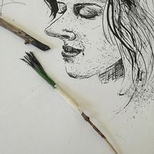 Expérimentations forestières (Encre de chine, brou de noix). Ink Illustration project by Roxane COMBES - 01.23.2022