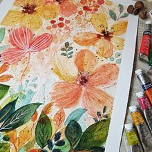 Mi Proyecto del curso: Acuarela floral: conecta con la naturaleza. Un proyecto de Ilustración tradicional, Pintura, Pintura a la acuarela e Ilustración botánica de Pachi Emdi - 23.01.2022