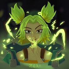 Zeri da League of Legends. Un proyecto de Ilustración tradicional, Diseño de personajes y Videojuegos de Salvatore La Mantia - 24.01.2022