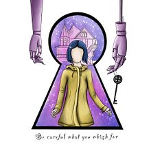 Coraline. Ilustração tradicional projeto de Daniela - 24.01.2022