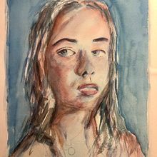 Mon projet du cours : Portrait artistique à l’aquarelle. Artes plásticas, Pintura, Pintura em aquarela, e Desenho de retrato projeto de rtaquet - 22.01.2022