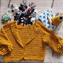 Chaqueta top-down con cuello reverse y mangas 3/4. Fashion Design, Fiber Arts, DIY, Crochet, and Textile Design project by Sara Rellini - 04.01.2021