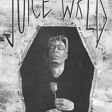 Juice Wrld Album Cover. Traditional illustration, Graphic Design, Pencil Drawing, Digital Illustration, Portrait Drawing, and Music project by Jesse Scott - 01.24.2022