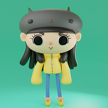 My project in Kawaii Character Creation in 3D with Blender  course. Traditional illustration, Character Design, Digital Illustration, 3D Modeling, and Manga project by creahimeee - 01.24.2022