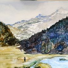 Mi Proyecto del curso: Paisajes atmosféricos en acuarela. Een project van  Beeldende kunst, Schilderij y Aquarelschilderen van Teo Basterra - 24.01.2022