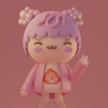Mi Proyecto del curso: Creación de personajes kawaii en 3D con Blender . Traditional illustration, Character Design, Digital Illustration, 3D Modeling, and Manga project by Nath Gonzalez - 01.24.2022