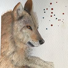 Mon projet du cours : Portraits expressifs d'animaux à l'aquarelle. Traditional illustration, Watercolor Painting, Realistic Drawing, and Naturalistic Illustration project by cdeblais - 01.25.2022