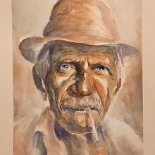 Mon projet du cours : Portrait artistique à l’aquarelle. Un progetto di Belle arti, Pittura ad acquerello, Disegno di ritratti e Pittura di Denis De Backer - 26.01.2022