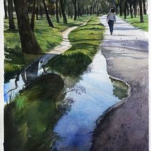 Mi Proyecto del curso: Paisajes naturales en acuarela. Artes plásticas, Pintura, e Pintura em aquarela projeto de Julio Carlos Martínez López - 26.01.2022