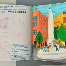 My project in Pictorial Sketchbook with Gouache course. Un progetto di Illustrazione tradizionale, Bozzetti, Disegno, Illustrazione architettonica, Sketchbook e Pittura gouache di Trena - 26.01.2022