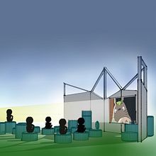 Propuesta para el Festival de Intervenciones Urbanas (FIU) de Montevideo : BIOMBO. Concept Art, Architecture, Architectural Illustration, ArchVIZ, Street Art, Game Design, and Creating with Kids project by Sara Taglialatela - 01.26.2022