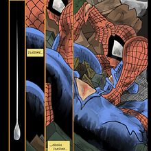 Spiderman tormento (basado en la obra de Todd Macfarle). Un proyecto de Ilustración tradicional, Cómic y Pintura a la acuarela de danielparracotelo - 25.01.2022