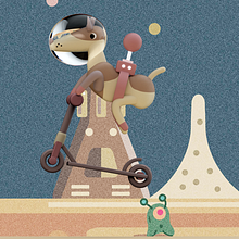 My project in Loop Animation with Mixed Illustration Techniques course. Animation, 3D Animation, Motion Graphics, 3D, and Character Design project by Daniam Chou - 01.25.2022
