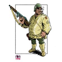 Diseño de personajes: Sergeant Grumpy. Un progetto di Design, Illustrazione tradizionale, Character design, Direzione artistica e Fumetto di Rubén Huéscar Santos - 21.05.2020