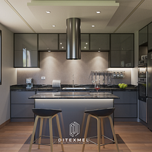 Modelo de cocina. Interior Design, Furniture Design, Making, Interior Architecture, and Design project by Erika Michell Leon Zambrano - 01.27.2022