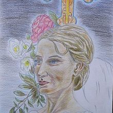 My project in Chiaroscuro Creative Portrait with Pencils course. Traditional illustration, Pencil Drawing, Portrait Drawing, Artistic Drawing, and Colored Pencil Drawing project by janerob100 - 01.24.2022