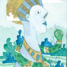 L'uomo e il serpente. Projekt z dziedziny Trad, c, jna ilustracja,  Sztuki piękne,  Malarstwo, Malowanie akwarelą, Ilustracje dla dzieci i Malowanie gwaszami użytkownika irenuz - 28.01.2022