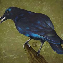 Blue Raven. Digital painting . Traditional illustration project by Kytie - 01.29.2022
