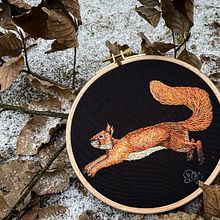 Mon projet du cours : Peinture à l’aiguille à main levée : brodez toute la beauté de la faune sauvage. Traditional illustration, Embroider, and Textile Design project by Christine Belin-Munier - 01.29.2022