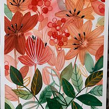 Mein Kursprojekt: Blumenkompositionen mit Aquarell: Verbinde dich mit der Natur. Traditional illustration, Painting, Watercolor Painting, and Botanical Illustration project by Katherina - 01.29.2022