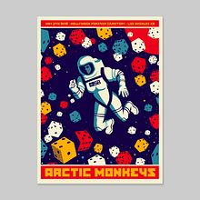 Arctic Monkeys Los Angeles screen printed poster. Design, Traditional illustration, Advertising, Music, Graphic Design, and Screen Printing project by Dan Stiles - 03.01.2018