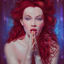 Red passion Realistic Portrait. Un proyecto de Ilustración tradicional, Ilustración digital, Dibujo digital, Dibujo realista, Pintura digital y Dibujo de Retrato de Laura Leiva - 28.01.2022