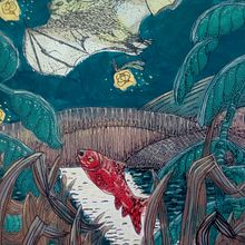 Flight of Fancy - My project in Creative Drawing with Ink and Gouache course. Traditional illustration, Creativit, Drawing, Artistic Drawing, Acr, lic Painting, Ink Illustration, and Gouache Painting project by Louise Young - 01.30.2022