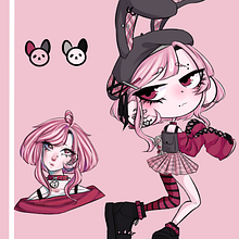 Bunny Girl Character Design. Traditional illustration, and Character Design project by Zahara - 01.14.2022