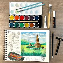 Mi Proyecto del curso: Cuaderno de viaje en acuarela. Traditional illustration, Watercolor Painting, Architectural Illustration, and Sketchbook project by natsago - 01.30.2022