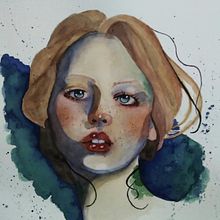 Mi Proyecto del curso: Retrato artístico en acuarela. Fine Arts, Painting, Watercolor Painting, and Portrait Drawing project by Jethzabet Yañez - 01.31.2022