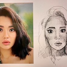 My project in Portrait Sketchbooking: Explore the Human Face course. Sketching, Drawing, Portrait Drawing, Artistic Drawing, and Sketchbook project by Felicia - 01.29.2022