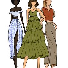Meu projeto do curso: Ilustração de croqui de moda. Traditional illustration, Sketching, Fashion Design, Digital Drawing, and Fashion Illustration	 project by Sofia Gil - 01.14.2022