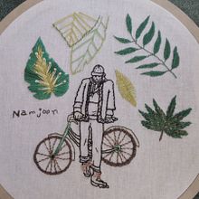 Bordado Namjoon. Embroider project by Carolina Alvarez - 09.12.2021