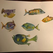 Fishes - colour blurring. Ilustração tradicional projeto de nive57 - 31.01.2022