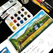 Mi Proyecto del curso: Cuaderno de viaje en acuarela. Projekt z dziedziny Trad, c, jna ilustracja, Malowanie akwarelą,  R, sunek architektoniczn i Sketchbook użytkownika Marta Correro Rolando - 01.02.2022