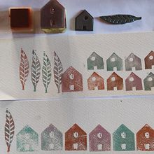 Il mio progetto del corso: Disegno con timbri handmade. Traditional illustration, Pattern Design, Printing, Sketchbook, and Engraving project by francesca galimberti - 02.01.2022