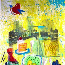 free work, limited Edition »Eisener Steg« Frankfurt am Main, 2012 and 2021. Un projet de Peinture, Peinture acr, lique, Sérigraphie, Conception éditoriale, Pa, sagisme, Dessin au cra, on, Conception d'affiches , et Estampe de Elisa Kuzio - 01.02.2022