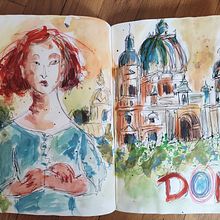 My project in Artistic Watercolor Sketching: Dare to Express Your Ideas course. Un progetto di Illustrazione tradizionale, Bozzetti, Creatività, Disegno, Pittura ad acquerello e Sketchbook di Zornitsa Markova - 01.02.2022
