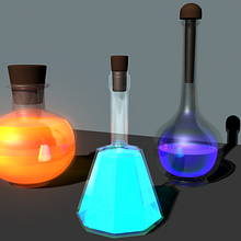 Texturizado y renderizado de pociones 3D. 3D, 3D Modeling, 3D Design, and Game Development project by Alejandro Urbiztondo Olmo - 10.12.2021
