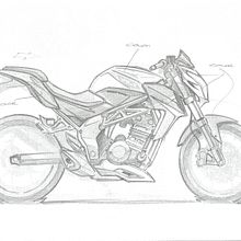 Naked Motorcycle. Projekt z dziedziny Projektowanie motoryzacyjne i Wzornictwo przemysłowe użytkownika Miguel Belascuain - 02.02.2022