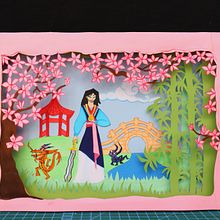 My project in Paper Cutting: Create Paper Scenes with Depth course - Mulan Inspired. Traditional illustration, Arts, Crafts, Editorial Design, Paper Craft, Stor, telling, Bookbinding, Children's Illustration, and DIY project by Akanksha divi - 02.02.2022